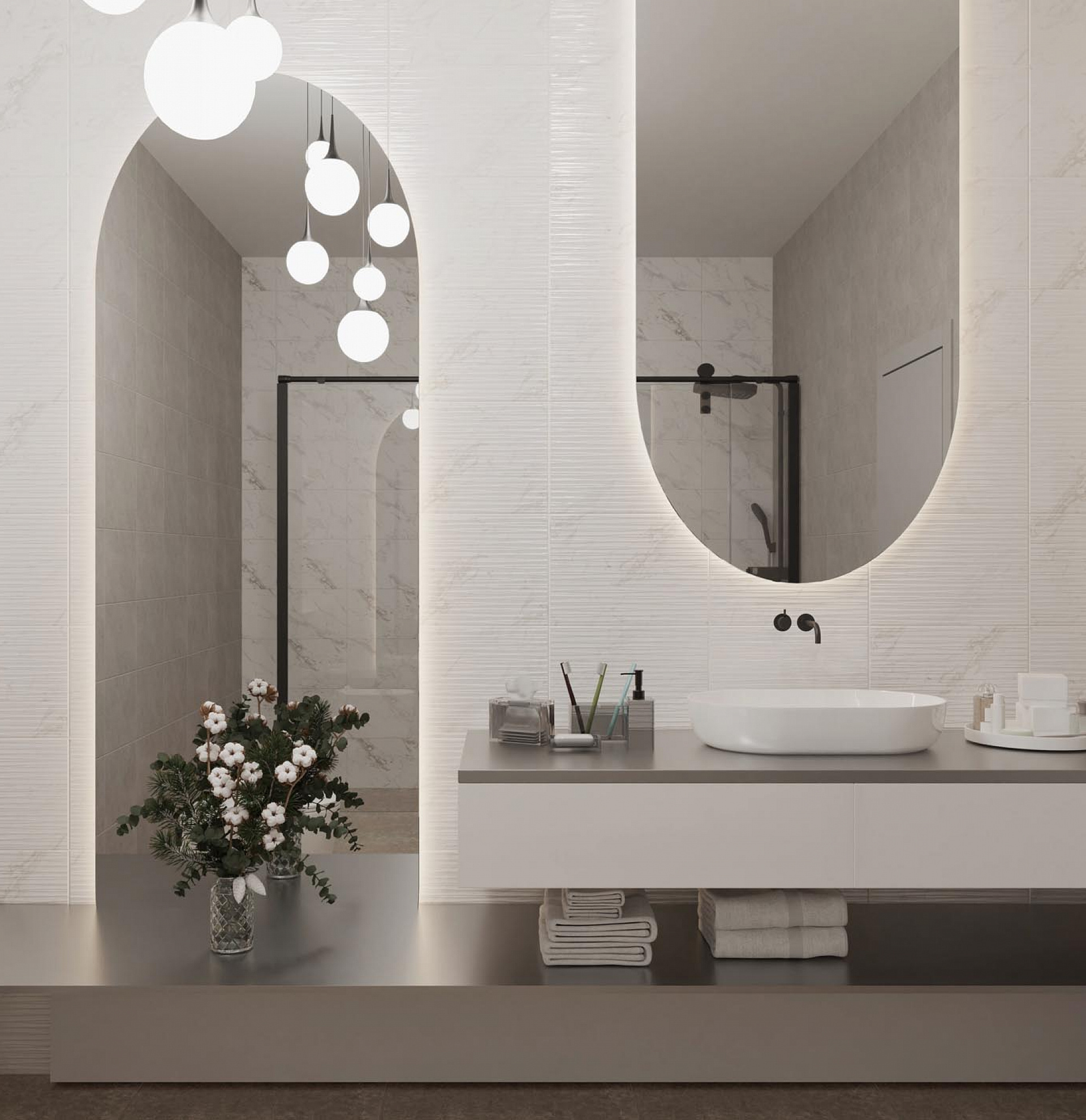 На стену Марбелья Белая рельеф 280х400 - фото 4