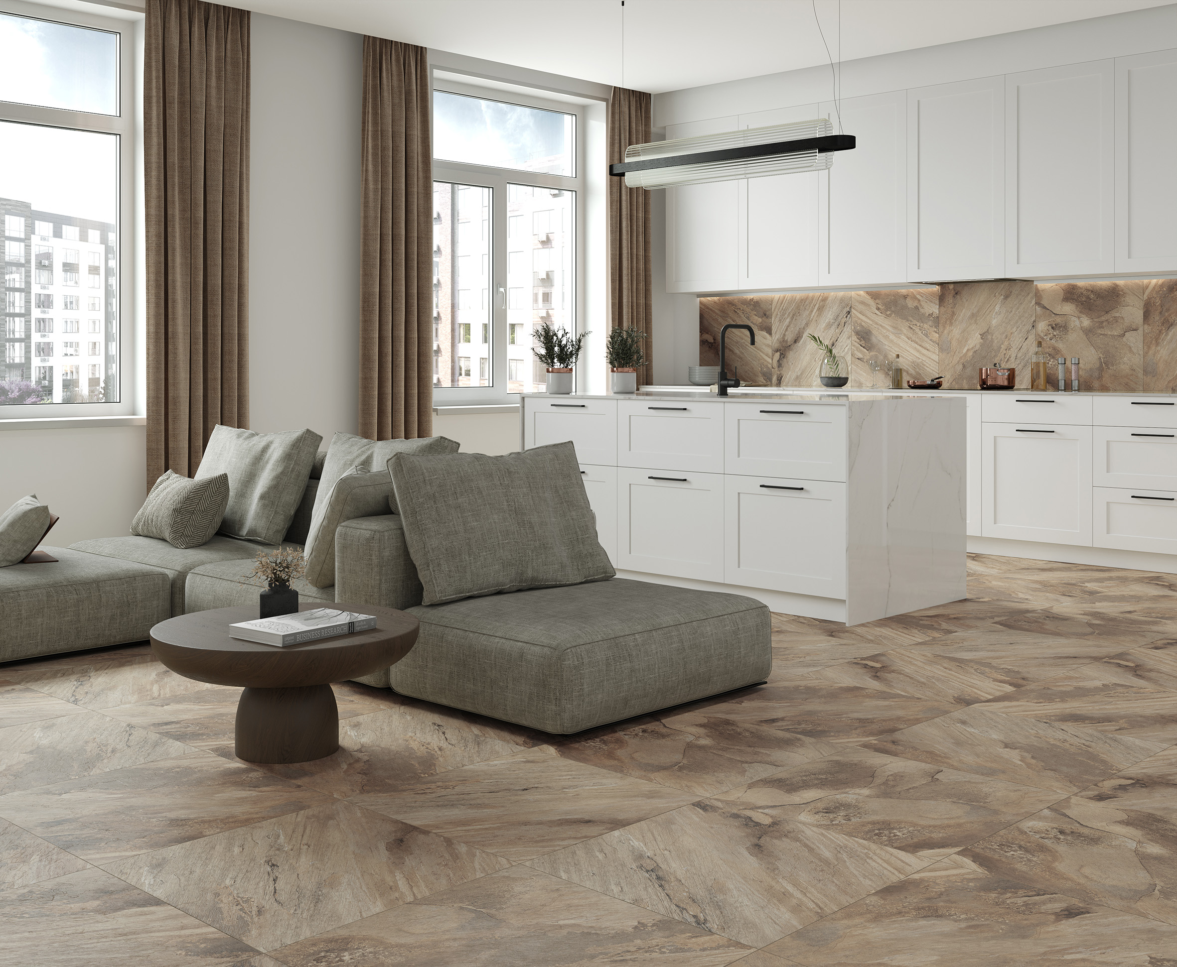 На пол Miranda Brown 60x60 Cтруктурный - фото 4