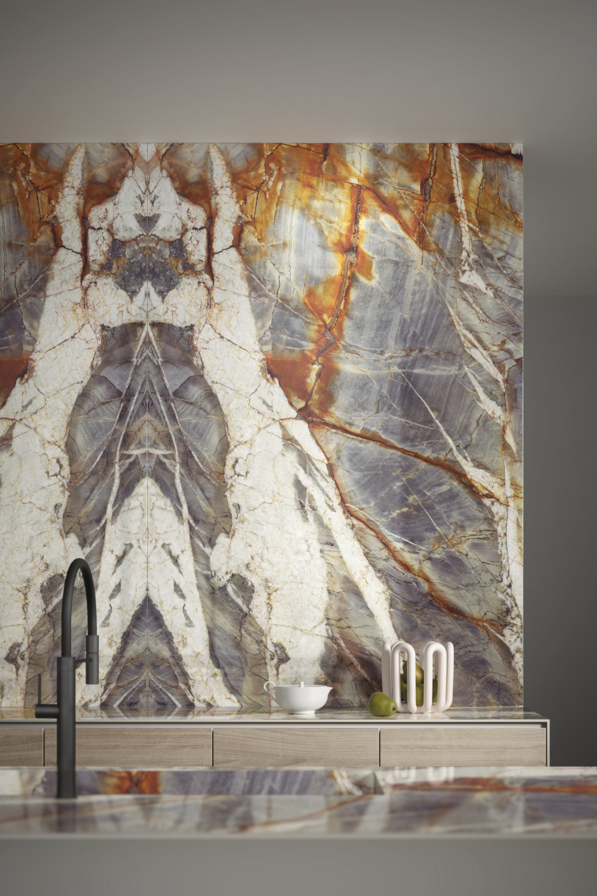 L175562MF6  На пол Marmi Maxfine Brazilian Blue Lucidato 6mm 75x150 - фото 3