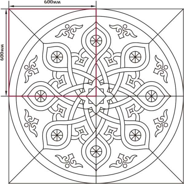 На пол Декоративные ковры Тип 9 120x120