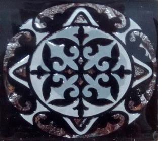 Декоративная вставка Напольные вставки Ажур черный 6.6х6.6