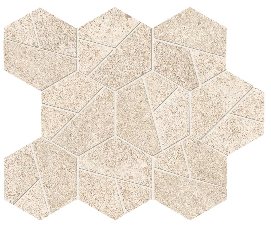 A7CU На пол Boost Stone Ivory Mosaico Hex 25x28.5
