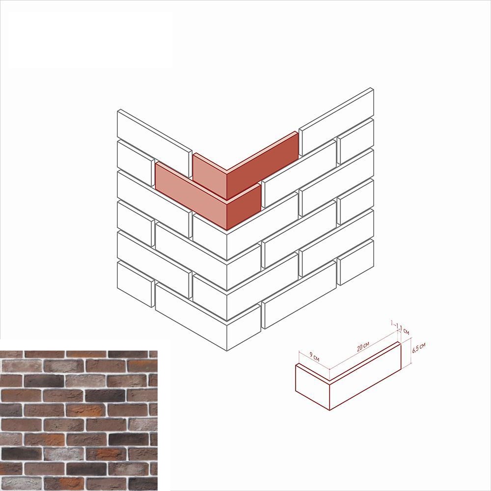 324-65 На стену Кельн брик 324-65 Design Угол