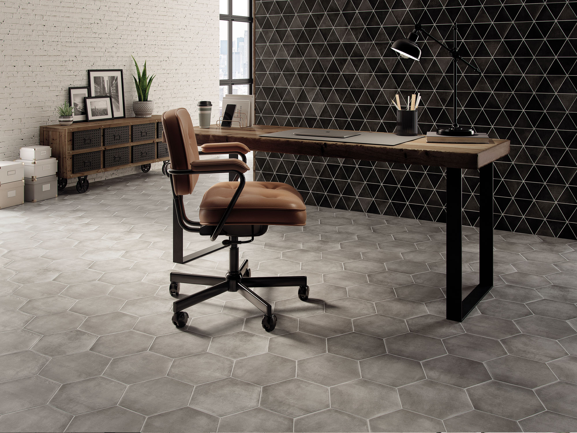 На пол Six Cementine Black 23x27 - фото 6