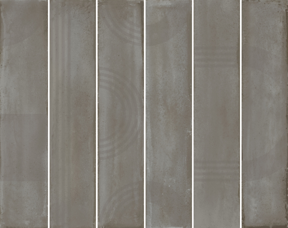 KMP3STA004RN6X Панно Мажорель Серый глянцевый (из 6 частей 6х28.5) 36x28.5x1 - фото 4