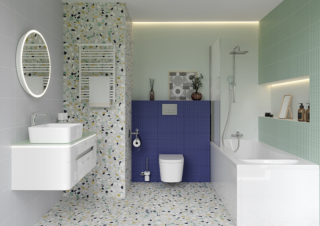 010100001200 На стену Конфетти Зеленый низ 02 25х40 - фото 2