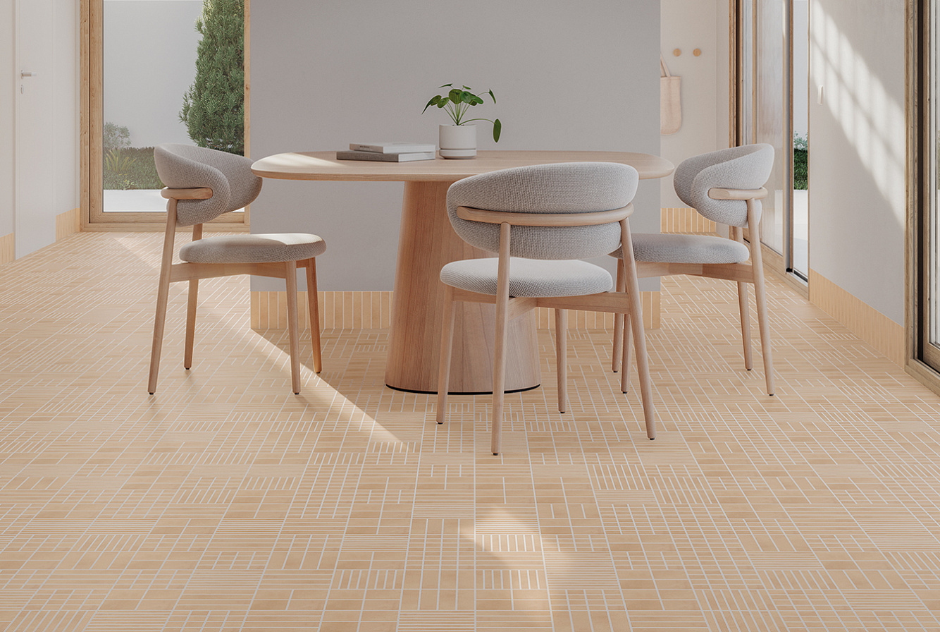 131370 На пол Raster Lines M Chalk 15x15 - фото 4