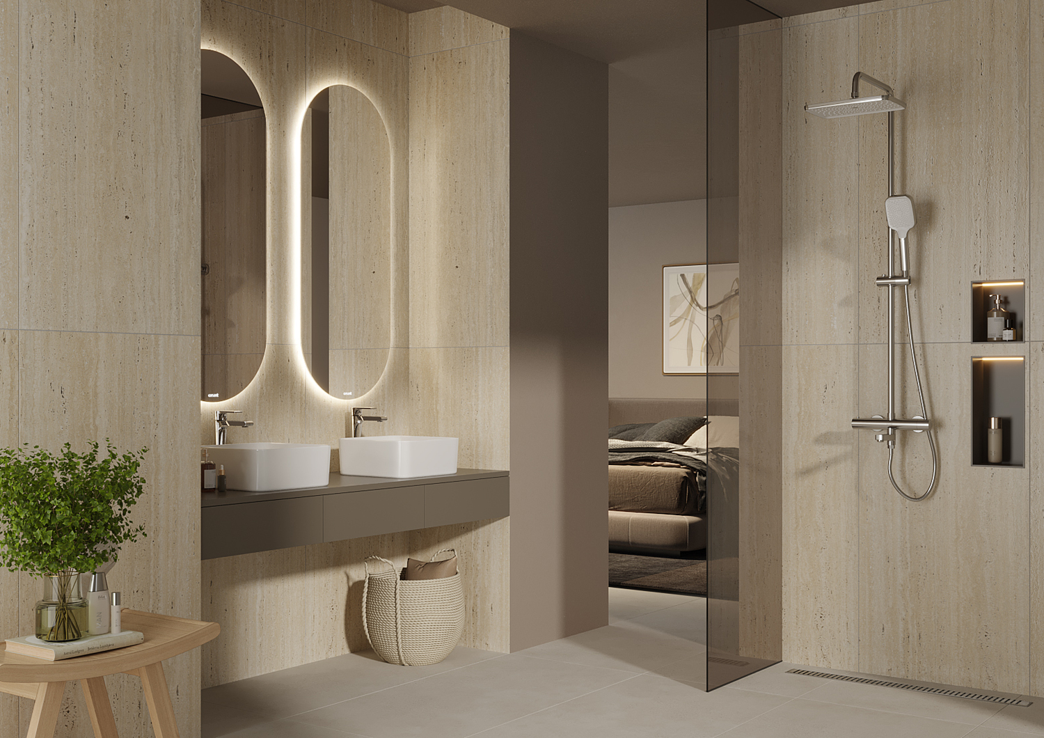 A17422 На пол Travertino Бежевый рельеф ректификат 60x120 - фото 9