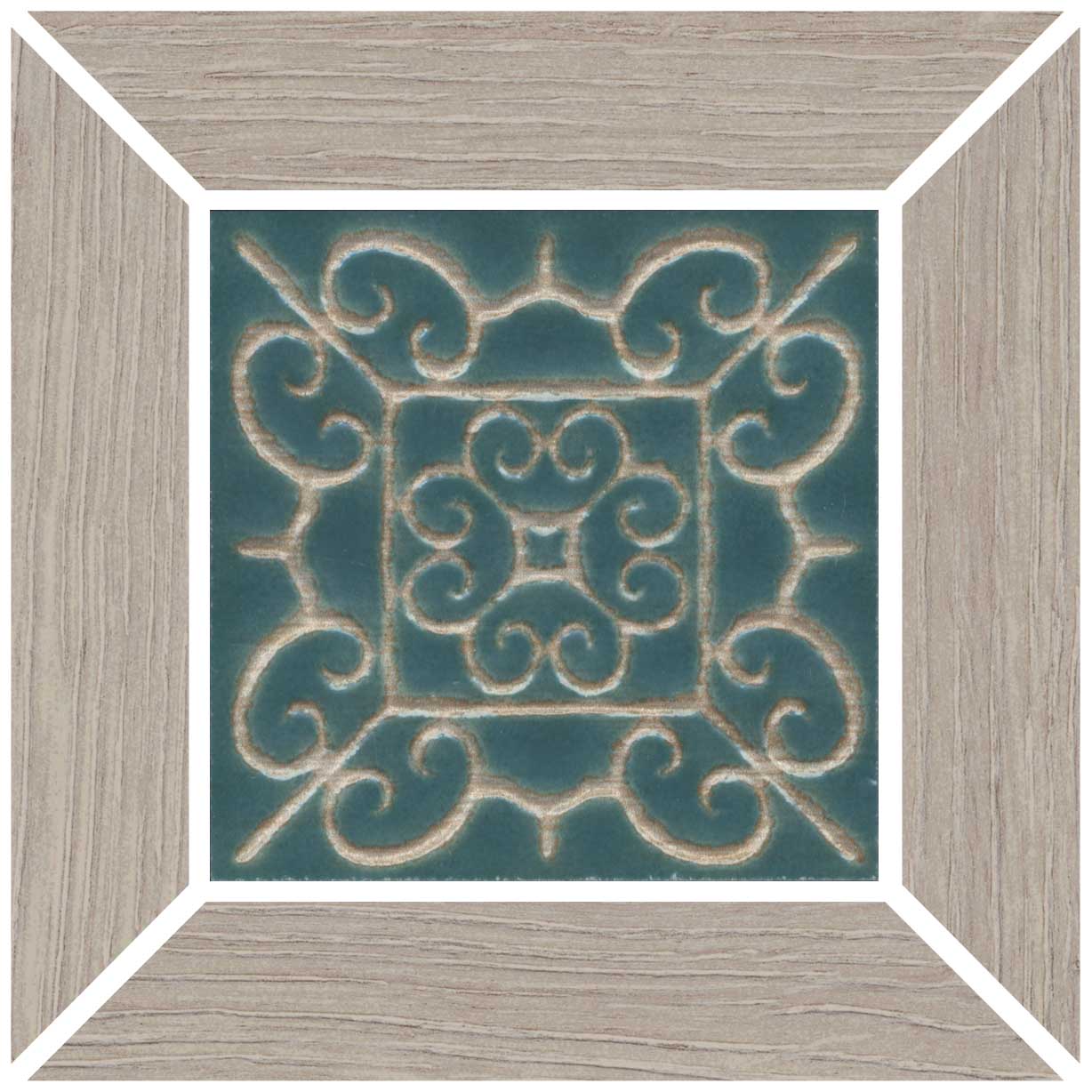 ID152 Декоративная вставка Тровазо Наборный серый матовый 13x13x0.9