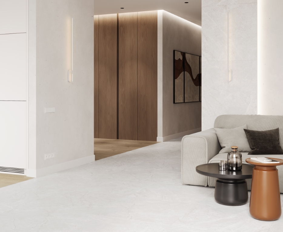 На пол Geo Blanco Светло-серый матовый карвинг 80х80 - фото 13