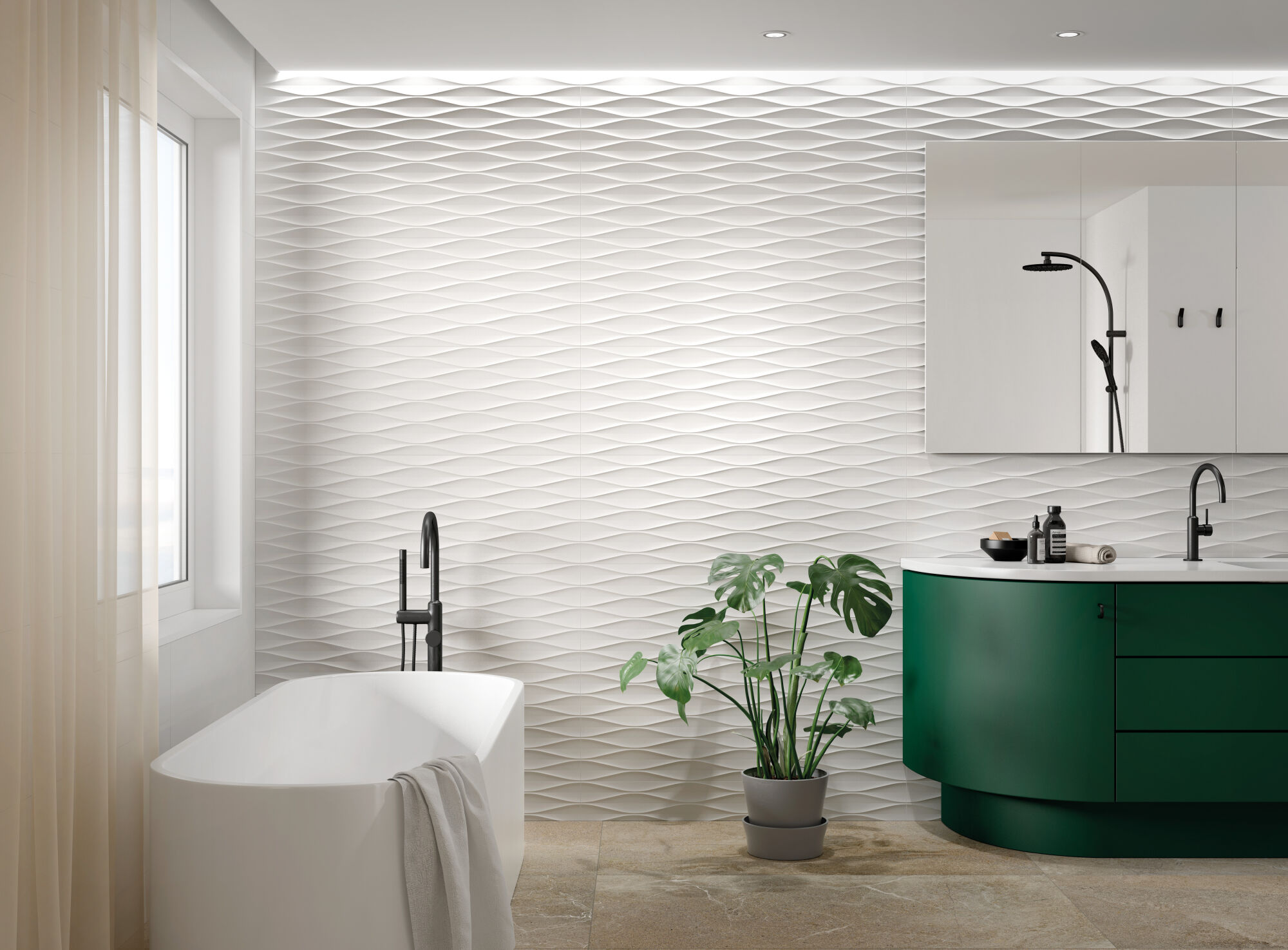 40283 На стену Cotton White/33.3X100X0.86/R 33.3x100 - фото 3