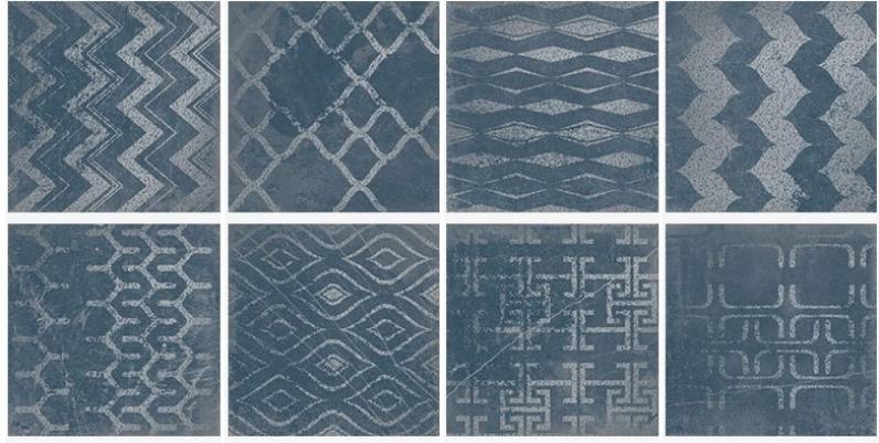 На стену Cuadrado Glam Blue микс (8 видов) 23.5x23.5