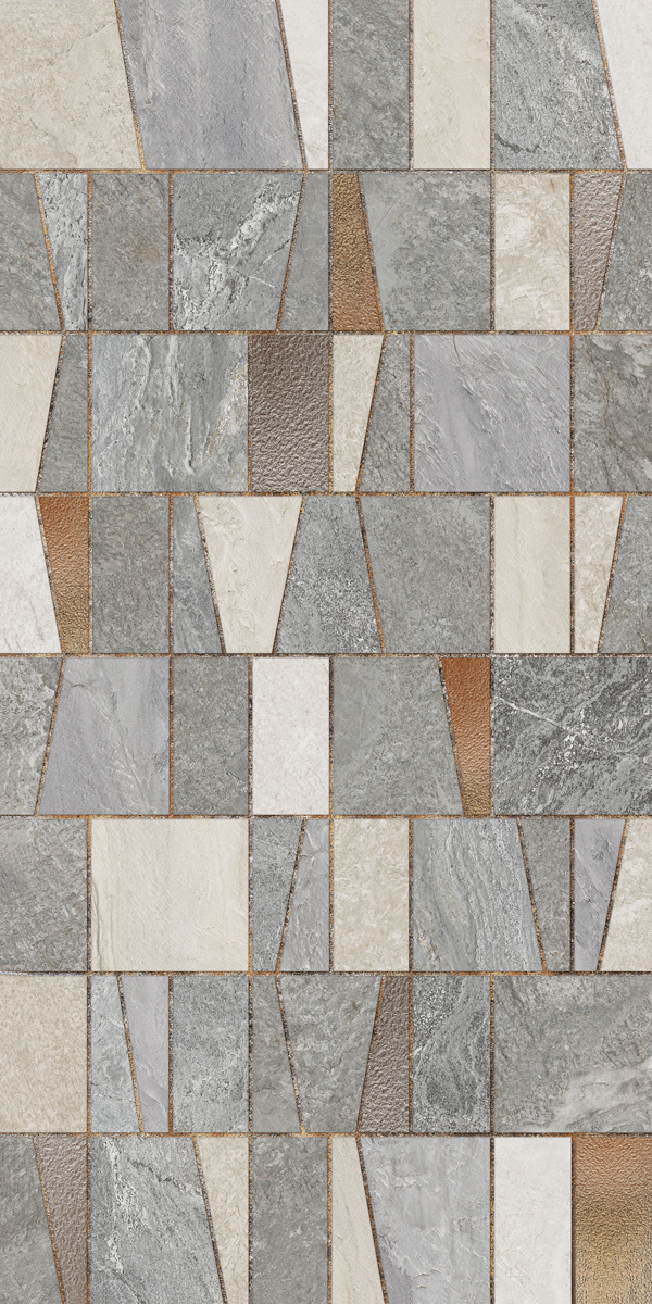 145305 На стену Cristalia Irides Grey Natural Rect 60x120