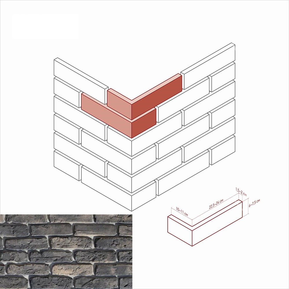 397-85 На стену Берн брик 397-85 Угловой элемент