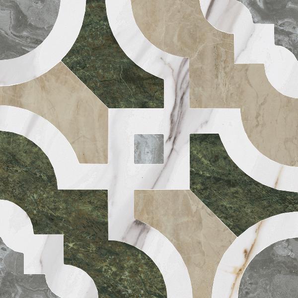 ID136 Декор Риальто Нобиле 1 Наборный Лаппатированный 30x30 - фото 2