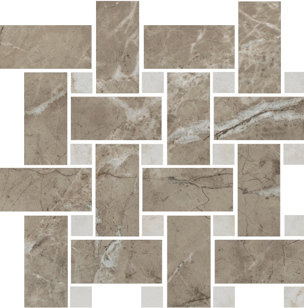 T038/SG6541 На пол Серенада Мозаичный Бежевый Темный Лаппатированный 32x32 - фото 4