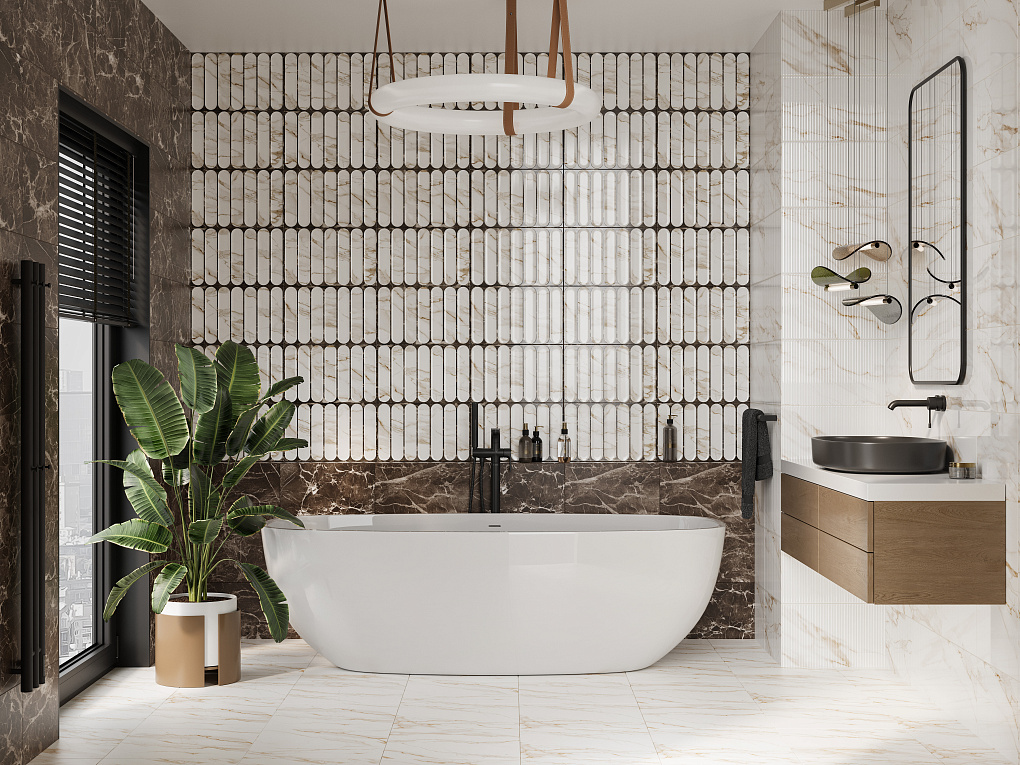 010100001557 На стену Капелла Коричневый низ 04 25x40 - фото 11