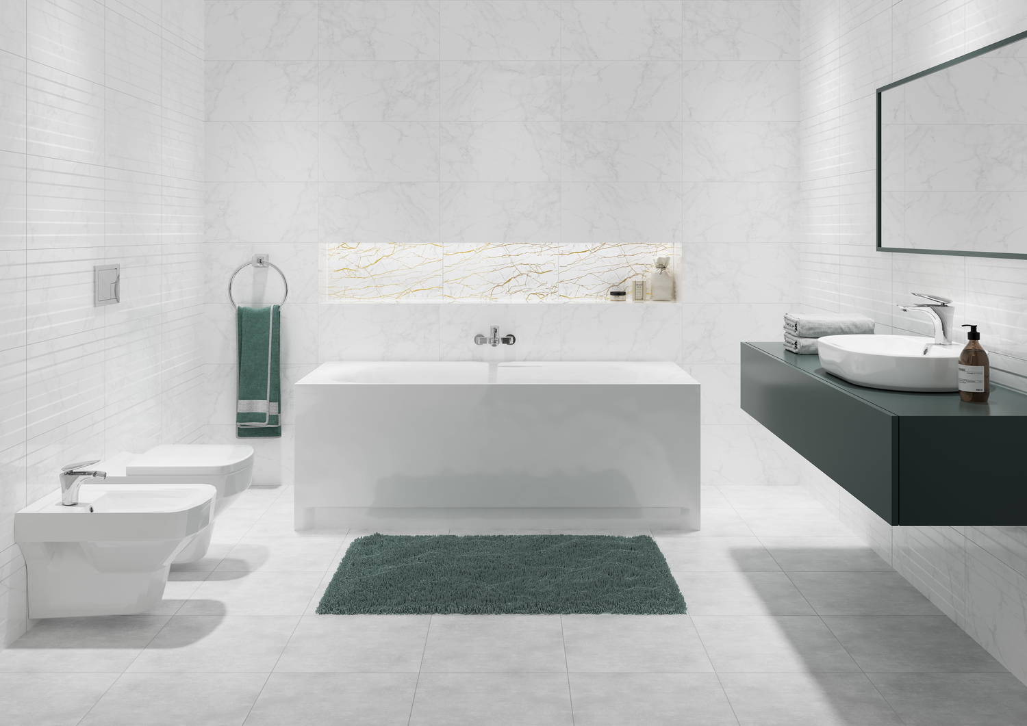 15925 Декор Calacatta Белый шеврон - фото 5