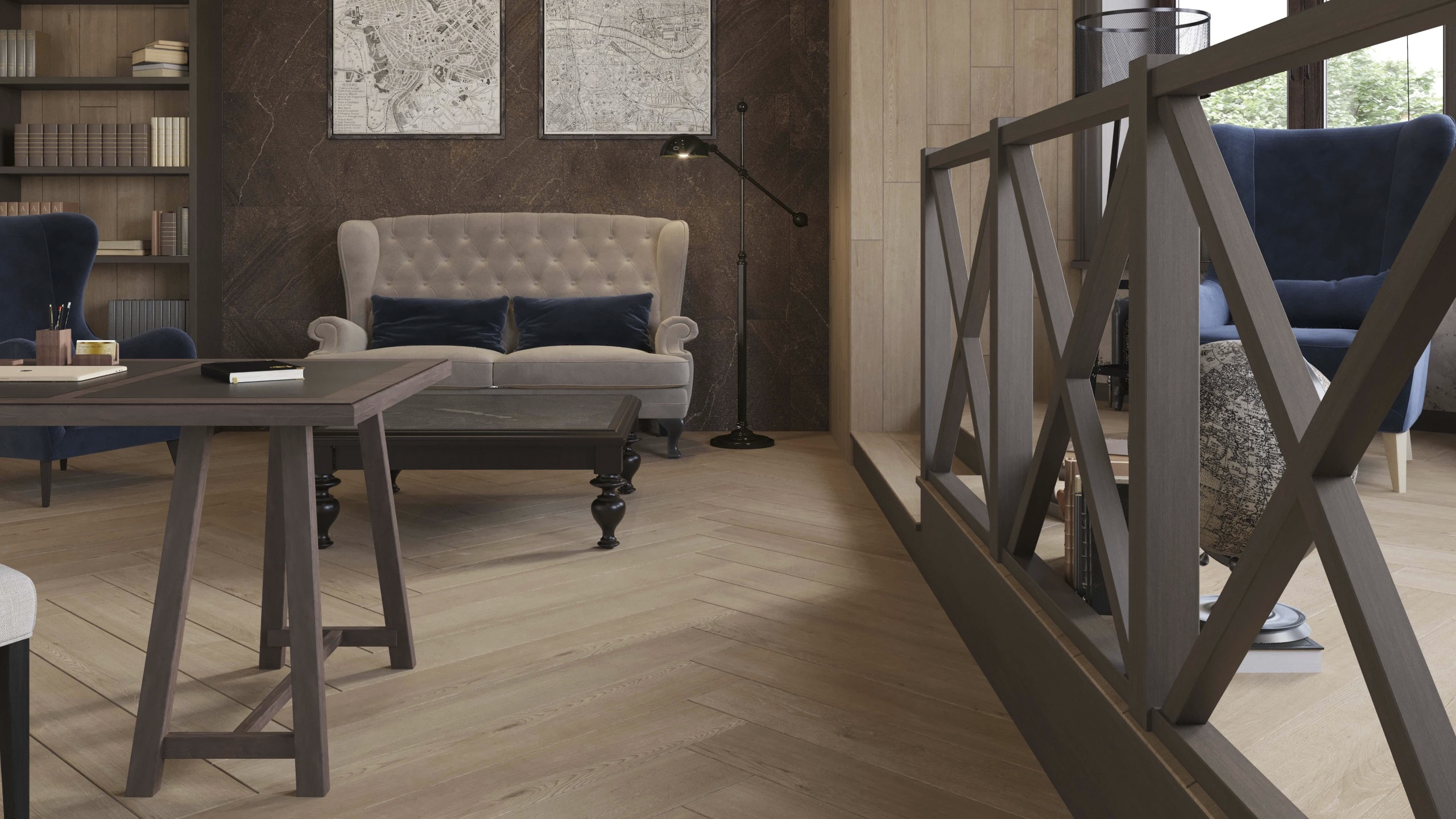 Mosaic/CW02_NR/25x28,5/Hexagon Декор Classic Wood CW02 Dark Grey Hexagon Неполированный 28.5x25 - фото 5