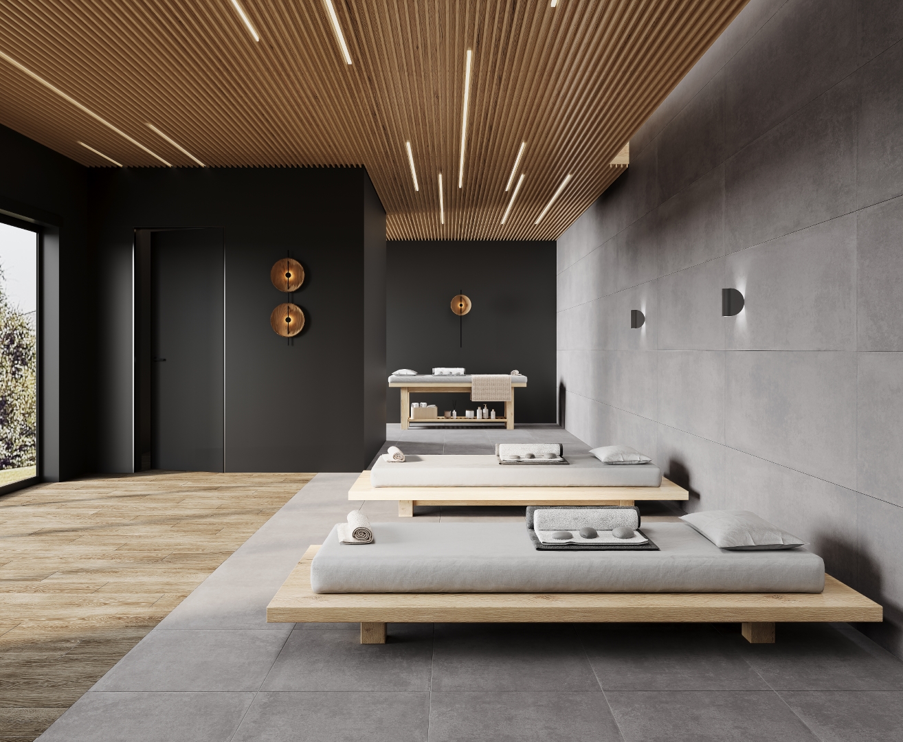 На пол Betonica Grey PRO Тёмно-серый матовый R12Soft 60х60 - фото 13