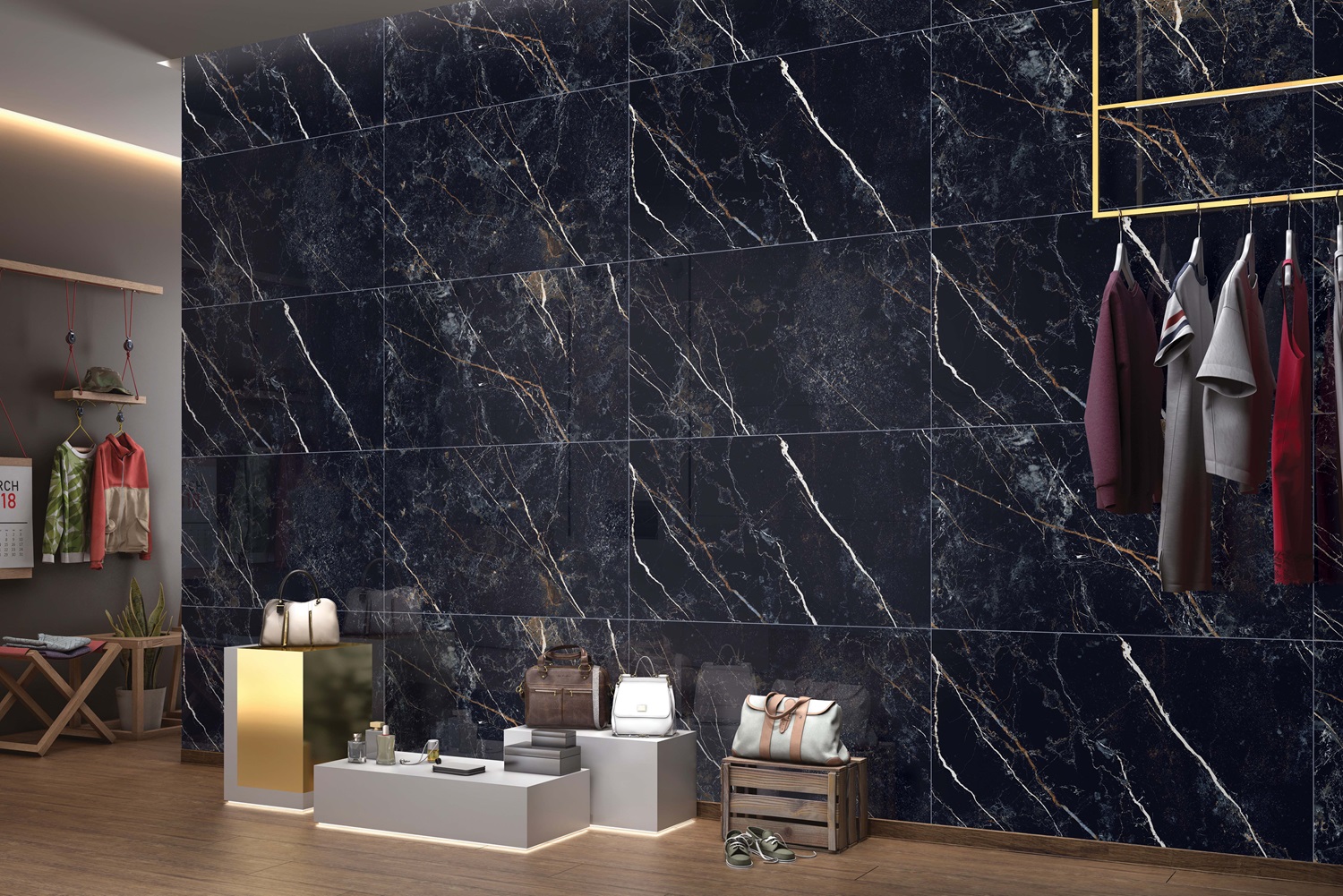 На пол Obsidian Black High Glossy 60х120 - фото 9