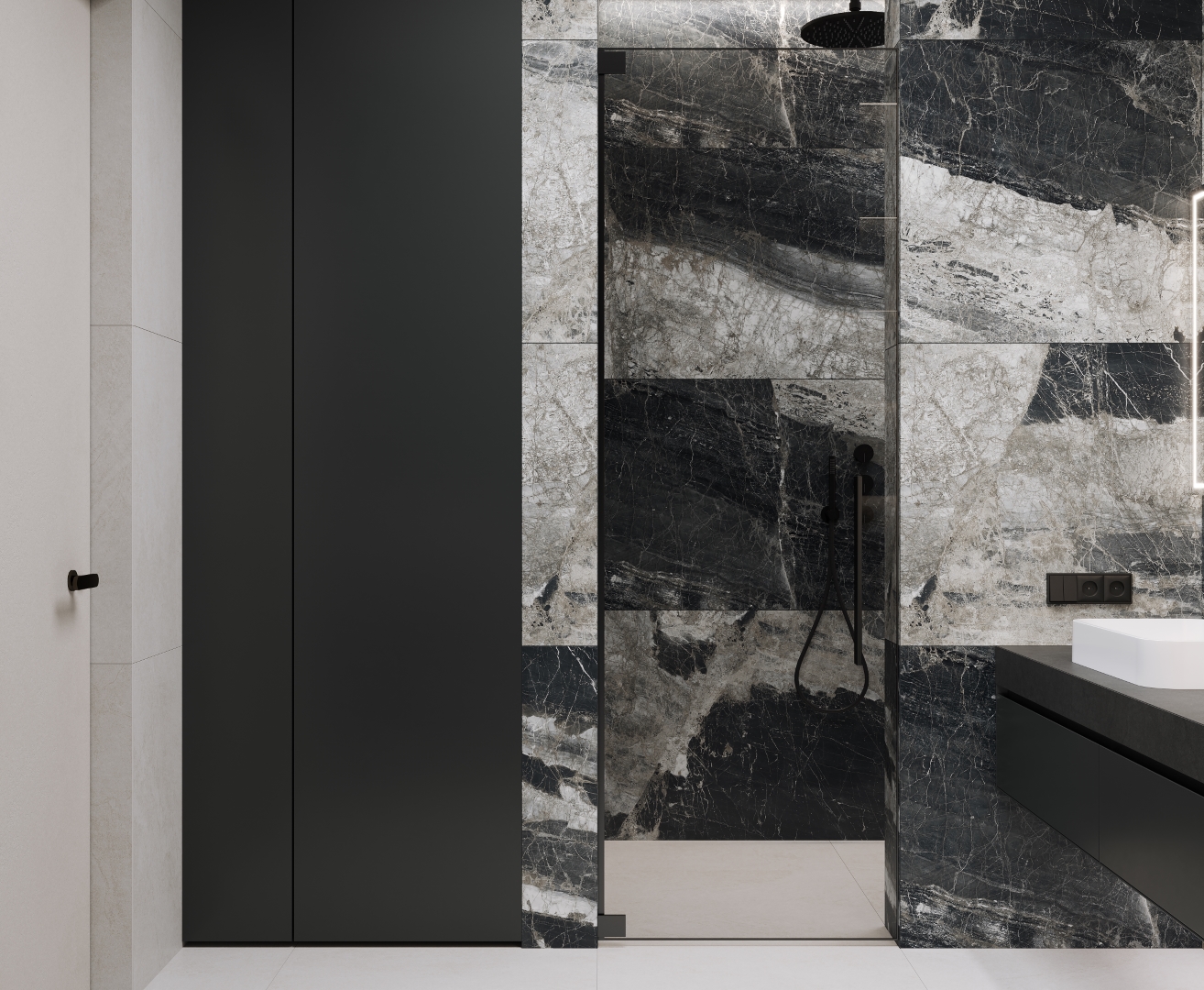 На пол Lunar Nero Графитовый матовый+гл.чернила 80х160 - фото 7