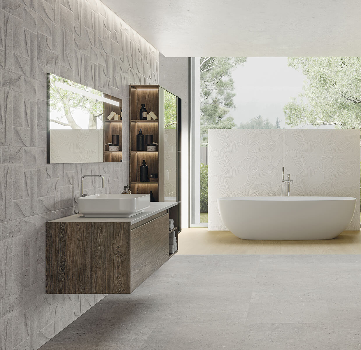 На пол Cement Stone Dark Grey RC 60x120 - фото 3