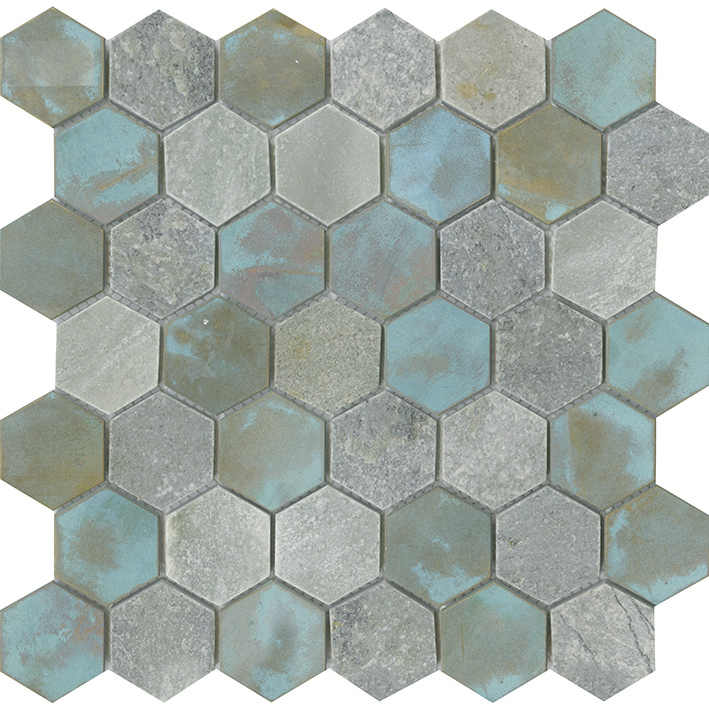 L241715271 Настенная Worn Hexagon Verdigris 30x30.5