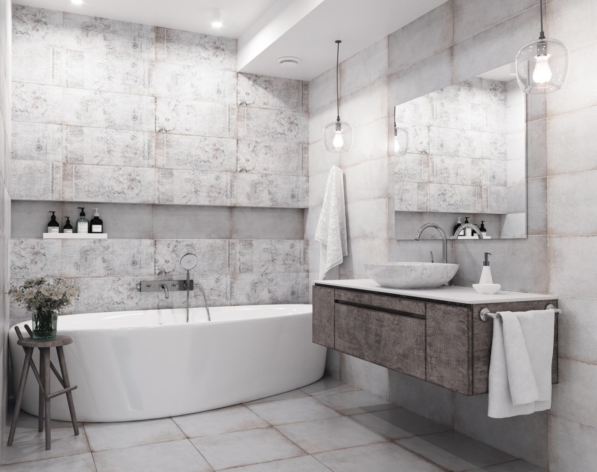 10400000011 На пол Terrazzo Белый 01 45x45 - фото 2