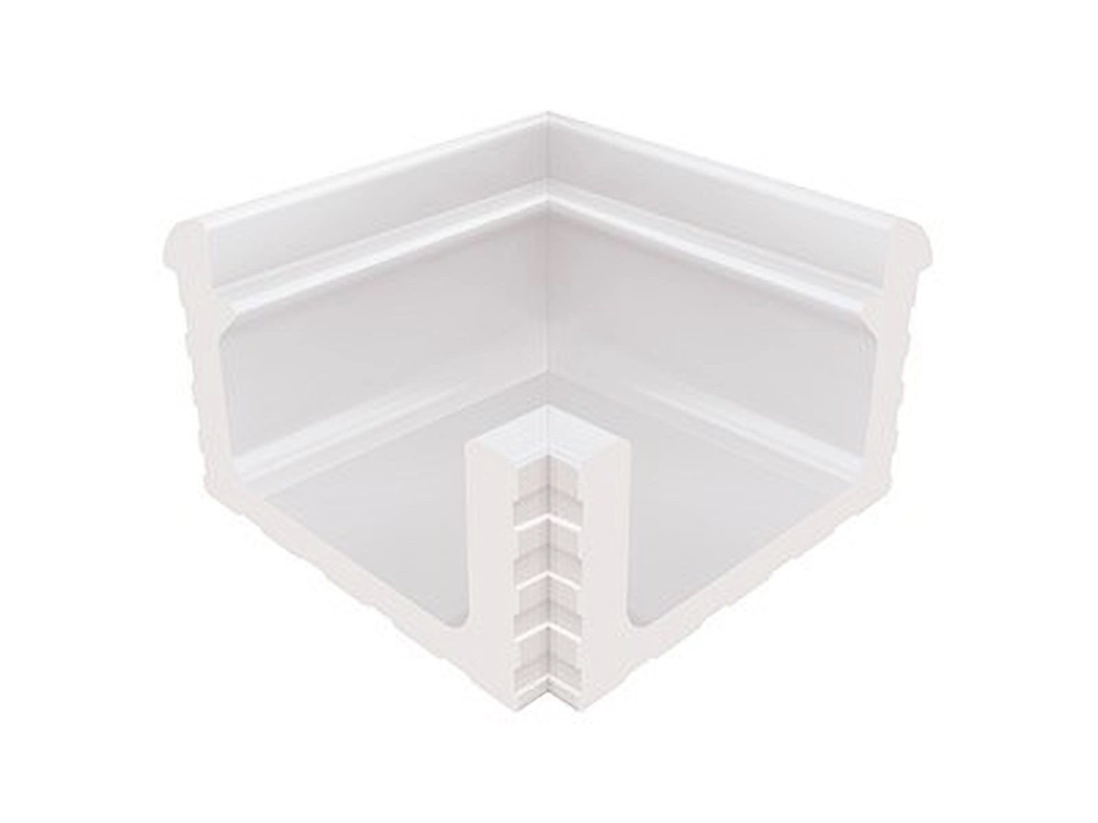 KP133 Декоративная вставка Olympic Series Переливной лоток керамический внутренний угол White 24x24