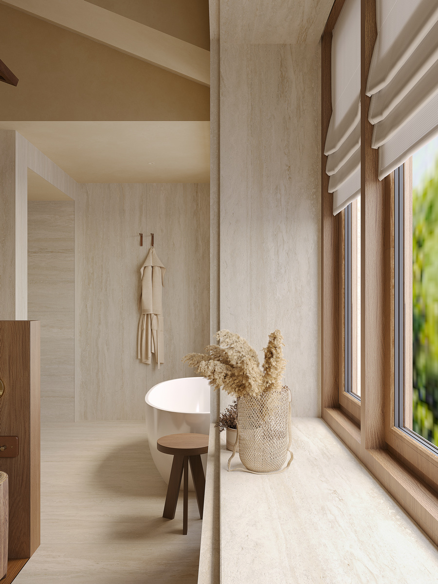 На пол Cave Stone Beige White Спеченный камень 1200x2700x6 - фото 12