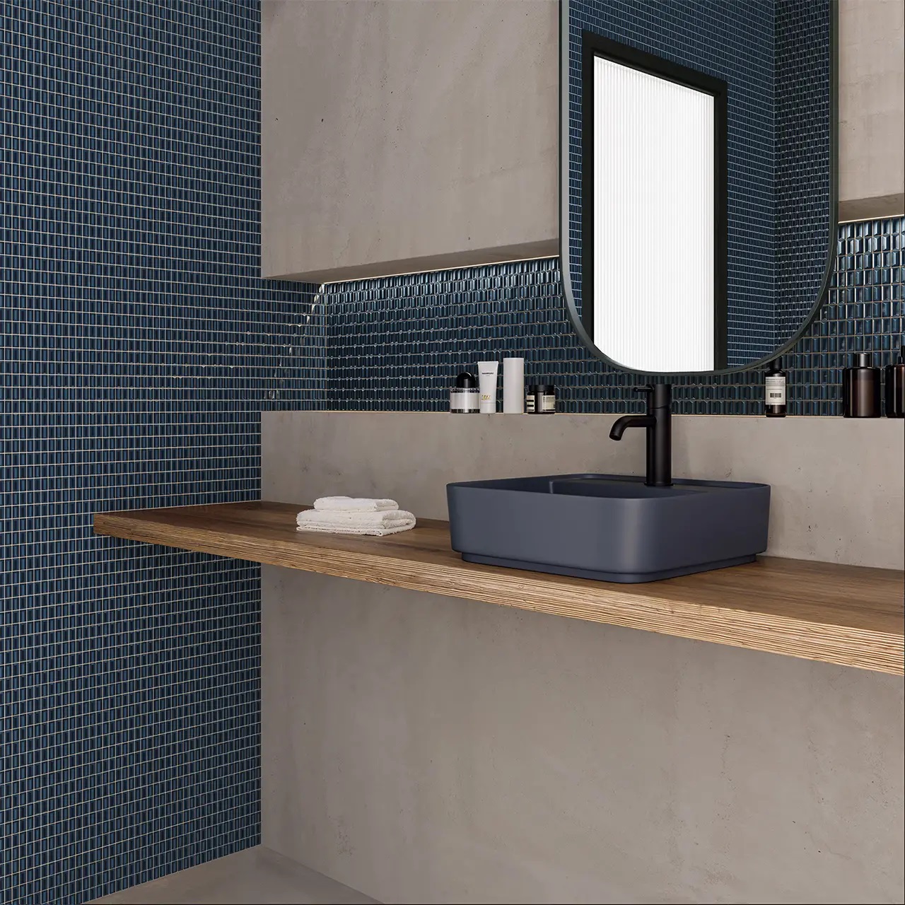 135554 На стену 3D Bars Bevel Topaz Matt 12.5x25 - фото 3