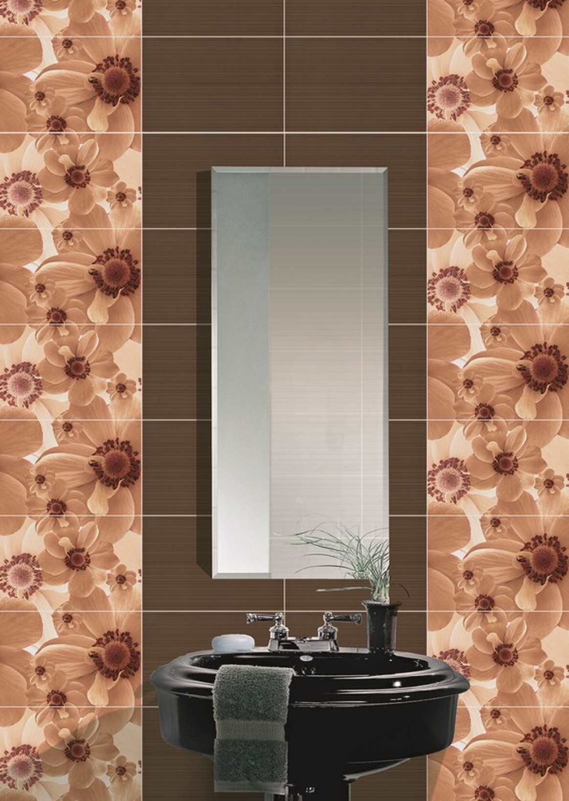 P2-3D124 Панно Pastel Dec. Оранжевый Цветы 30х40 из 2-х пл. - фото 4