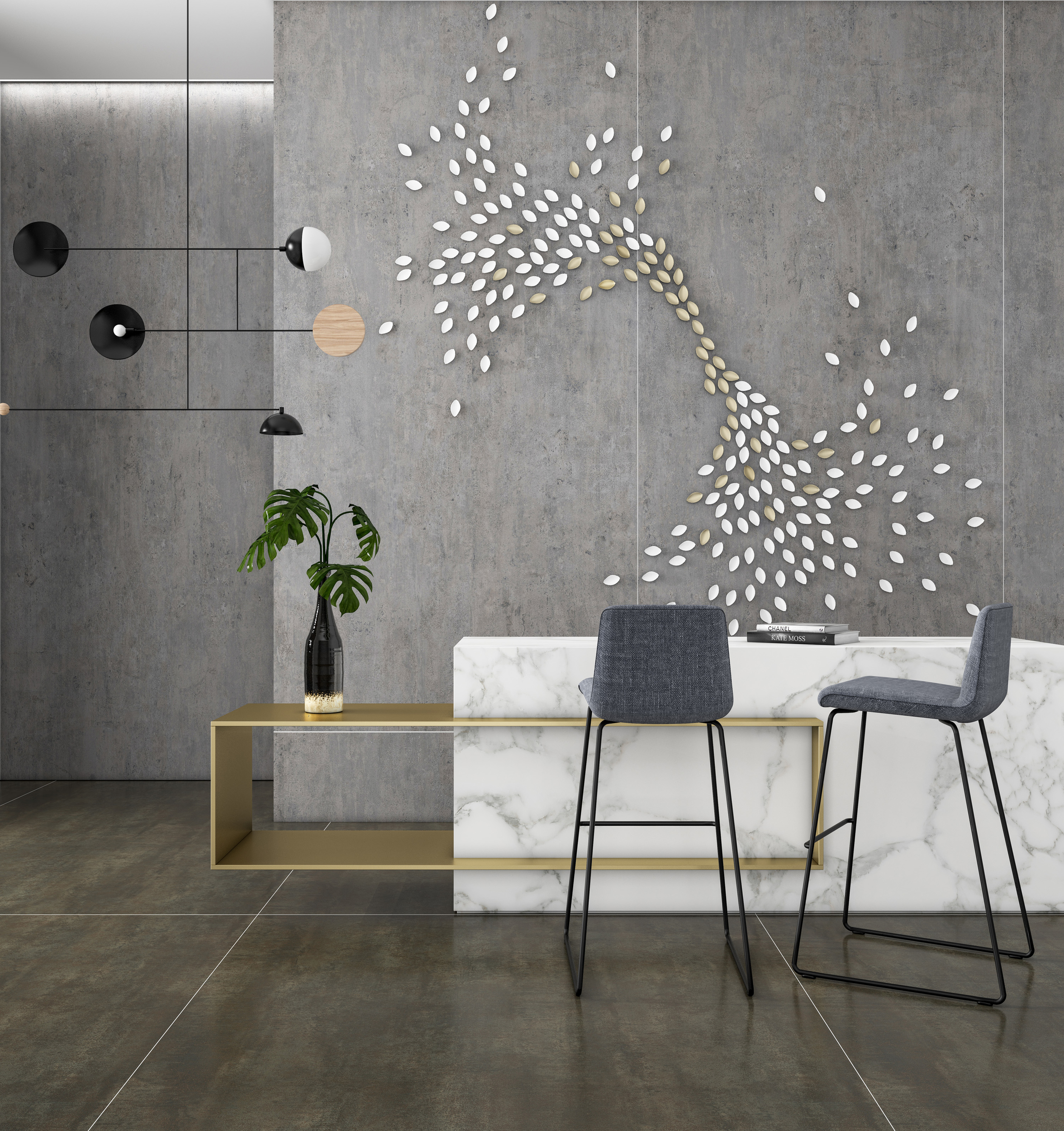 На пол Noble Grey Спеченный камень лаппатированный 1200x2700x6 - фото 2