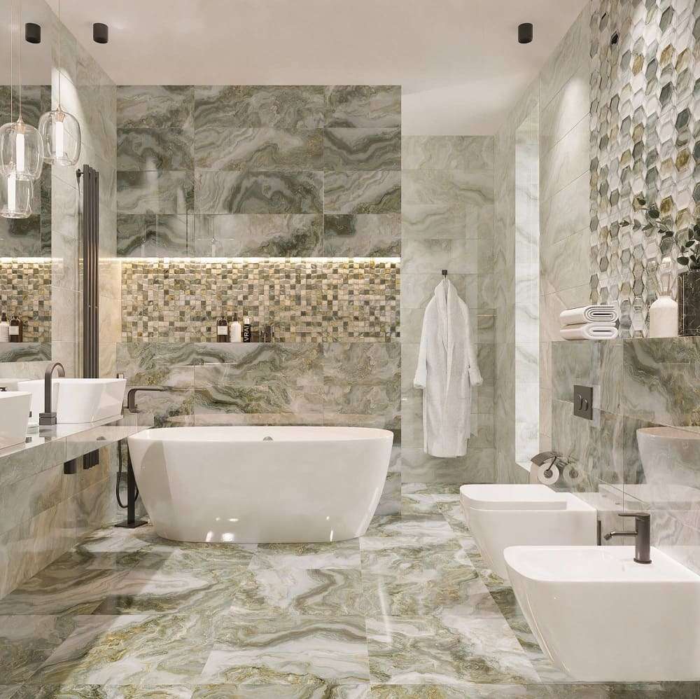 GL17A На стену Hypnose Light Malachite A glossy 30x90 - фото 2