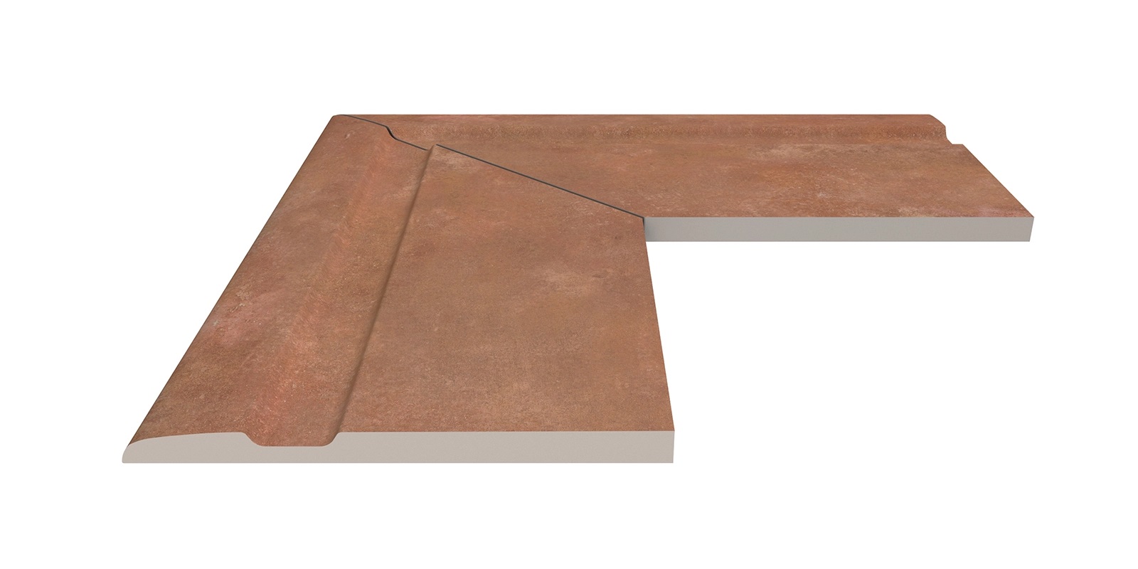 Бордюр Terrace Antislips Natural Series Угол фарфорового поручня наружный 90 Cotto 25x50