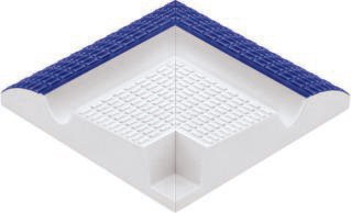 40227 Бордюр Olympic Series Наружный угол профильного поручня с сетчатой поверхностью Cobalt 12x12