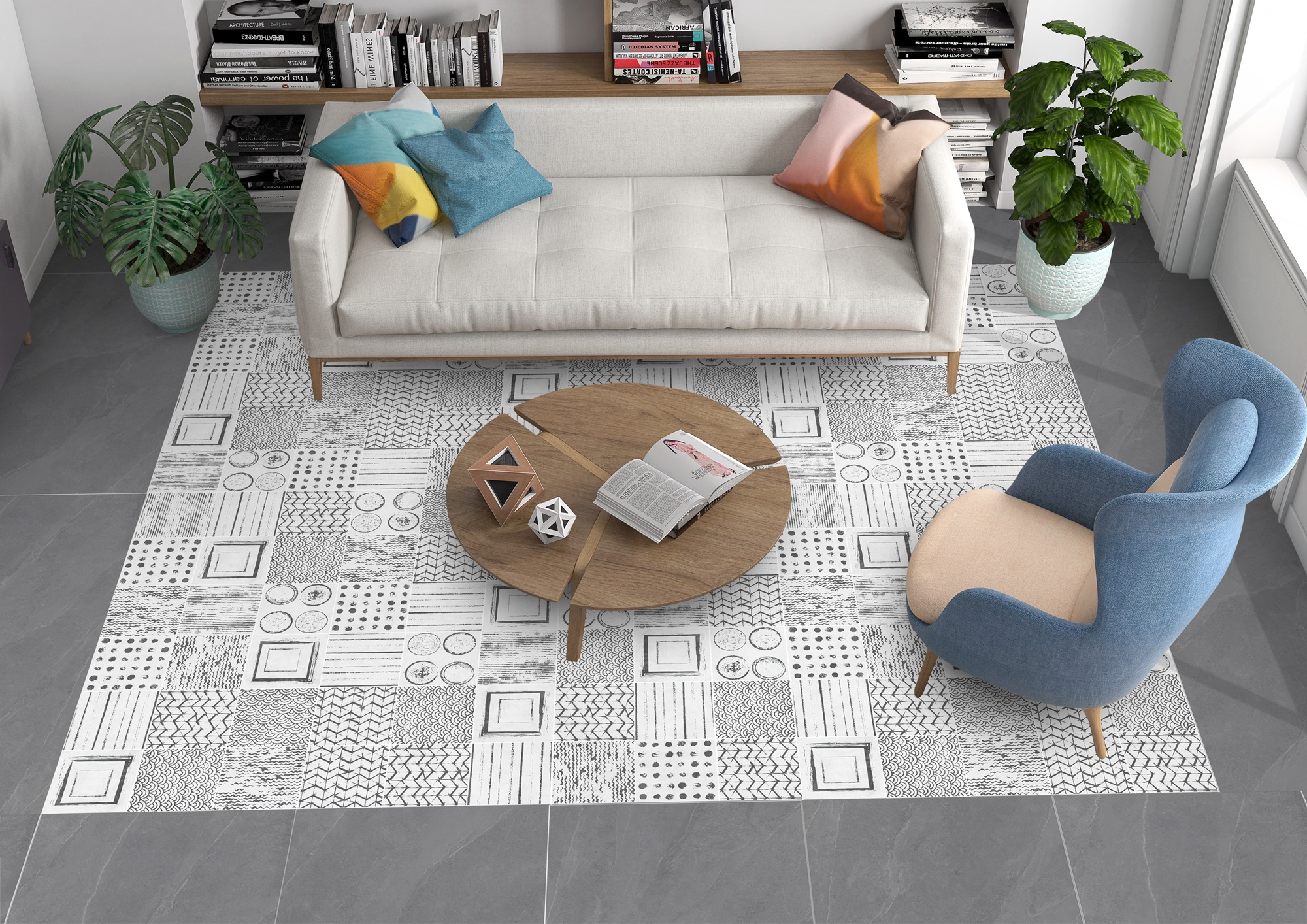 На пол Denver Red Base Matt 20x20 - фото 2