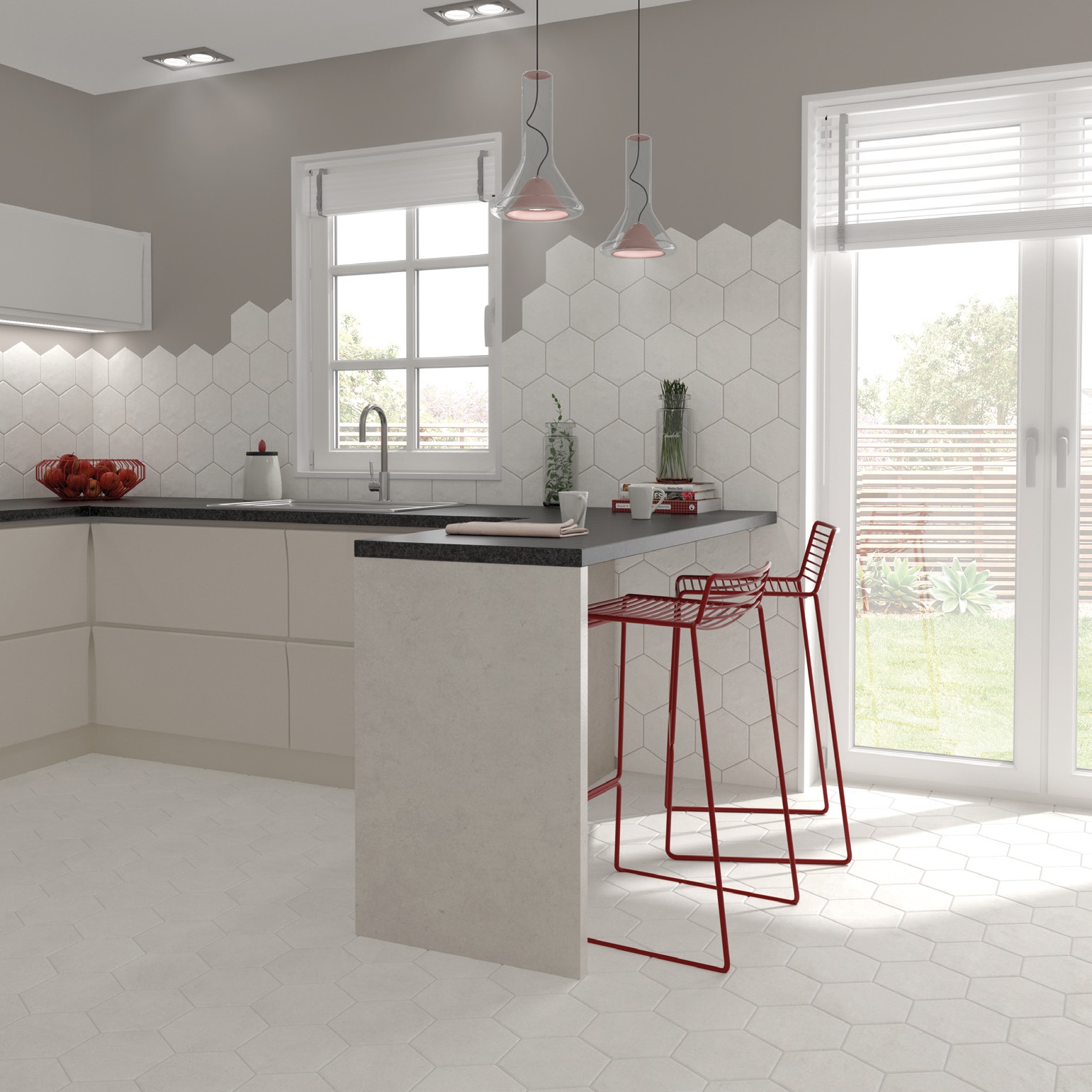 20338 На пол Hexatile Negro Mate 17.5x20 - фото 2