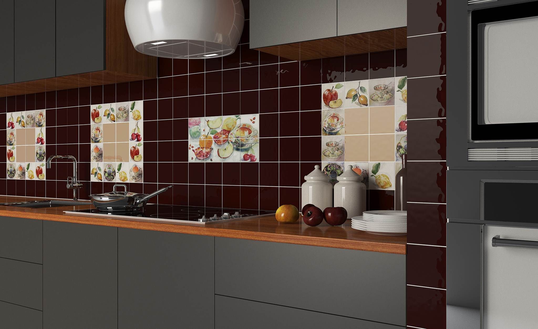 На стену Acuarela Frutas Burdeos Milano Brillo - фото 3