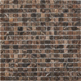 Мозаика Каменная Dark Emperador из мрамора матовая 15x15 305х305x4