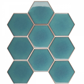 JJFQ80071 Мозаика Homework Hexagon big Green Glossy 25.6x29.5