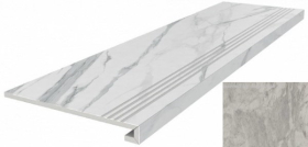 Ступень Альбино Серая обрезная клееная 33x119.5
