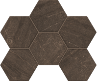 Mosaic/GB04_NR/25x28.5/Hexagon Декор Gabbro GB04 Brown Hexagon неполированная 25x28.5