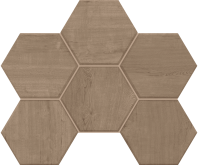 Mosaic/CW03_NR/25x28.5/Hexagon Декор Classic Wood CW03 Rusty Beige Hexagon Неполированный 28.5x25