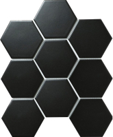 FQ83000/SBH4810 Мозаика Homework Hexagon big Black Matt 25.6x29.5