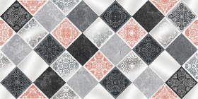 Декор Мегаполис Red-gray D1 50x25