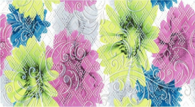 Декор Флора Розовый зеленый 50x20