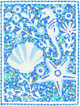 Декор Гольфстрим Голубой 25x33