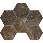 Mosaic/BR04_PS/25x28.5/Hexagon Декор Bernini Dark Brown BR04 Полированная 25x28.5